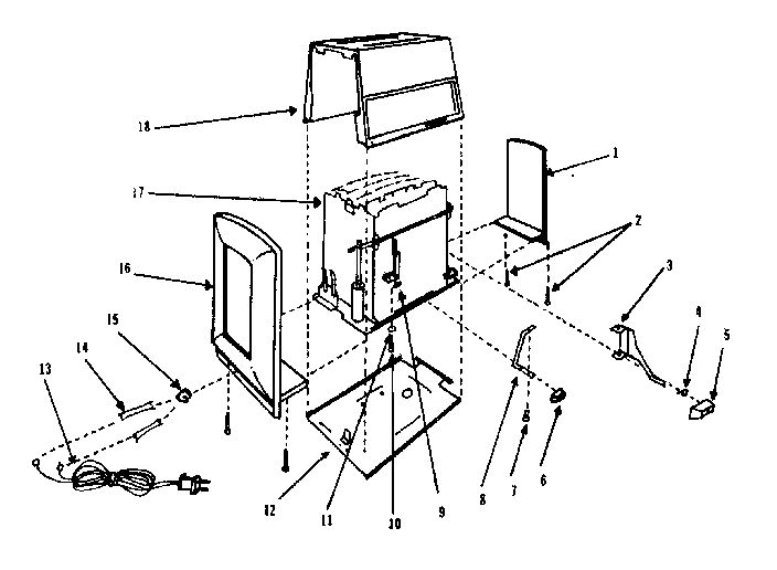 Replacement Parts Diagram and Parts List for T330W  Proctor Silex Toaster